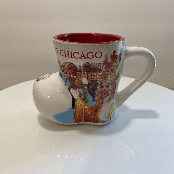 Collectible 2015 Chicago Christkindlmarket 20th Anniversary Mug Boot Red White - Picture 9 of 9